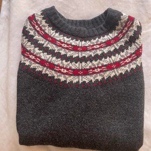 Vintage Woolrich Nordic Fairisle Grey Sweater with patterned yoke